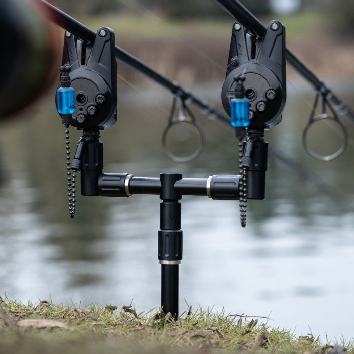 Angling Direct Exclusive- Summit Tackle Premier Aluminium 2 Rod Adjustable Buzz Bar - Front